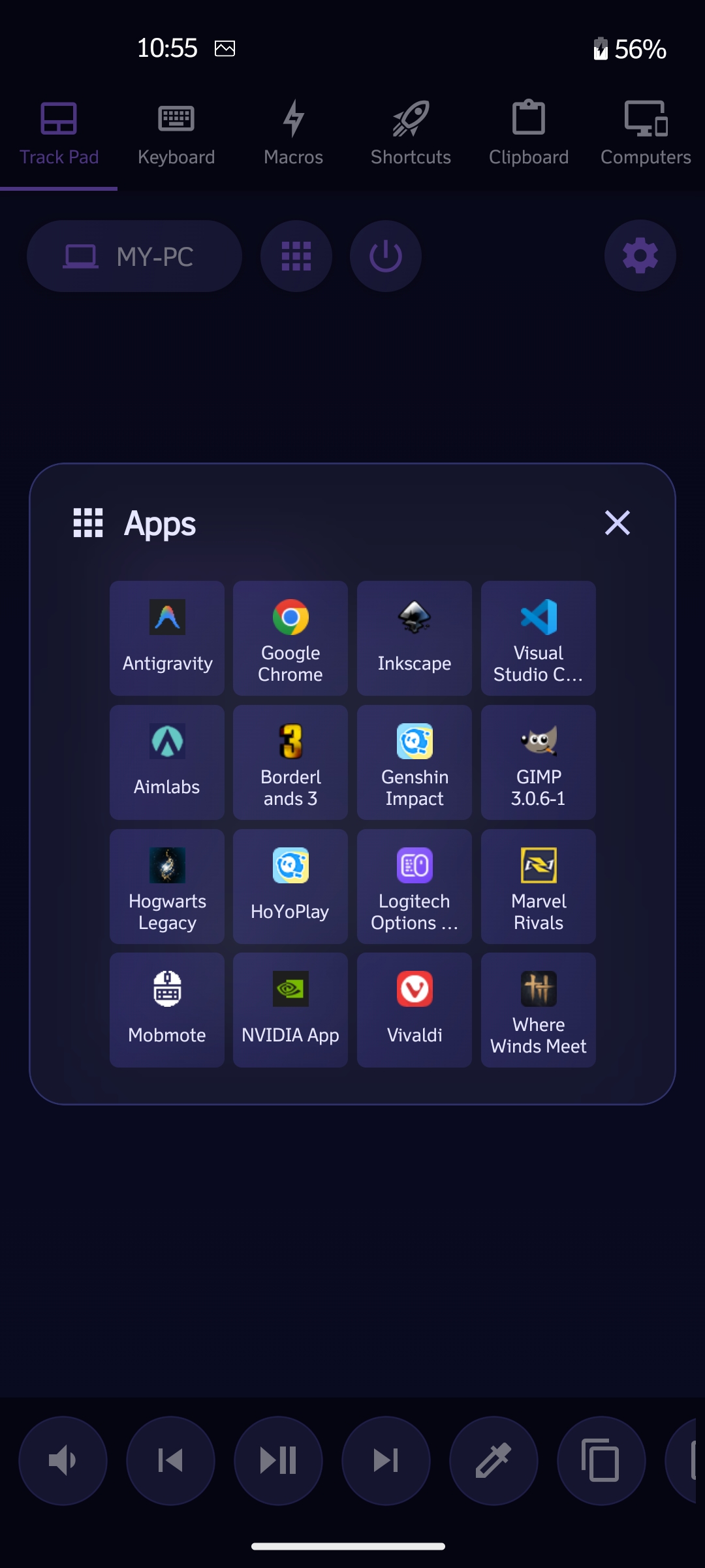 Mobmote App Screenshot Left